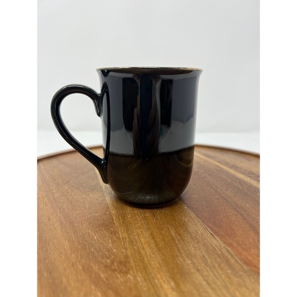 Set of two Black Ceramic Mug Gold Seashell Starfish Nautical Beach Theme - Picture 3 of 6